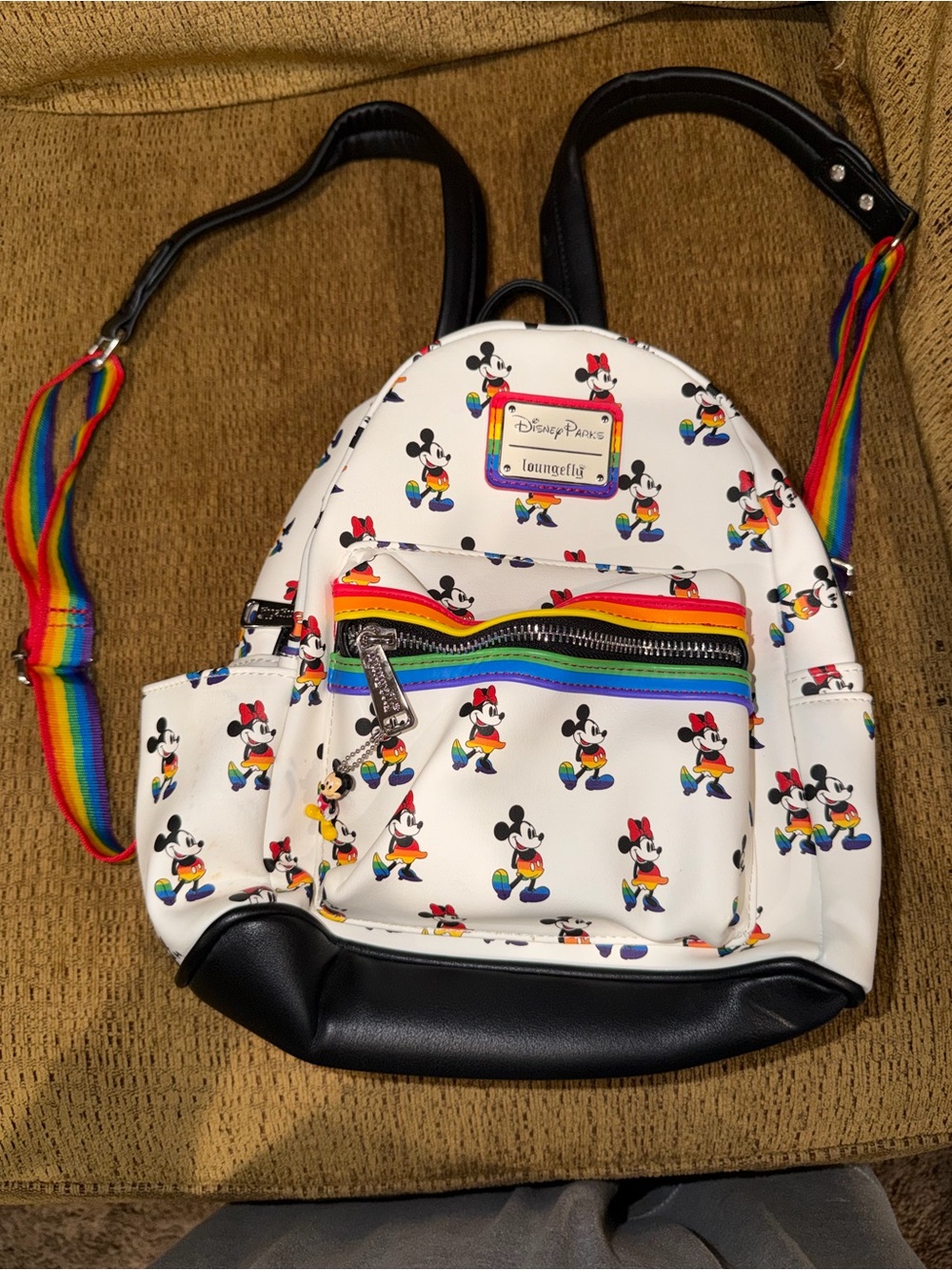 Loungefly White Rainbow Mickey Mouse Pride backpack